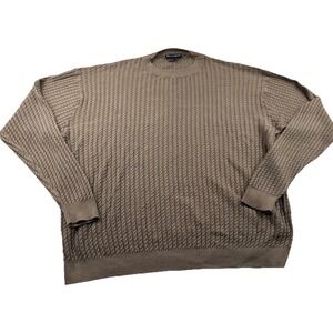 Tulliano XXL Silk Cotton Blend Knit Sweater Mens Tan Brown